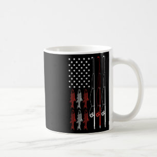 Mug Chemise de pêche Drapeau États-Unis Papa Grand-pèr