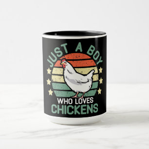 Mug chemise de poulet enfants Juste un garçon qui aime