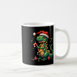 Mug Chemise de T-rex de Noël mignonne Dinosaure Lumièr