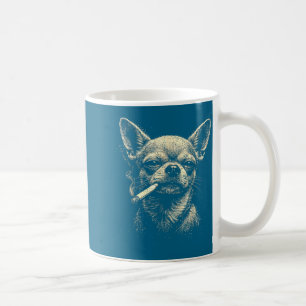 Mug Chemise drôle Chien Chihuahua fumant une cigarette