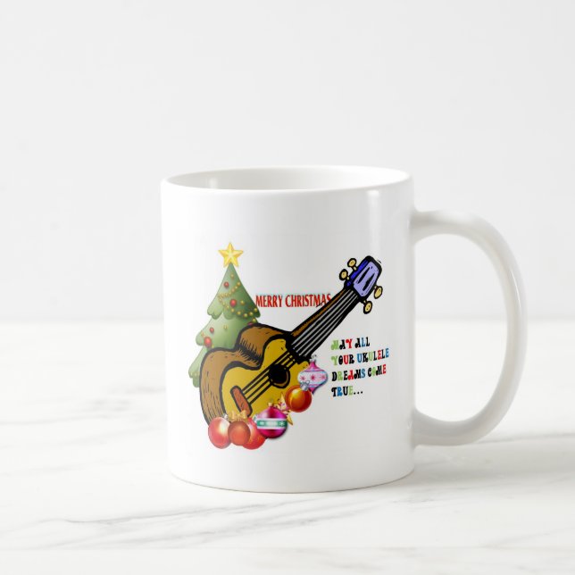 Mug Chemise d'ukulélé de Noël (Droite)