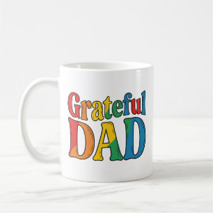 Mug Chemise Grateful Dad Vintage Rainbow Typography_1