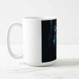 Mug Chemise T-shirt Loup Géométrique Bleu Néon