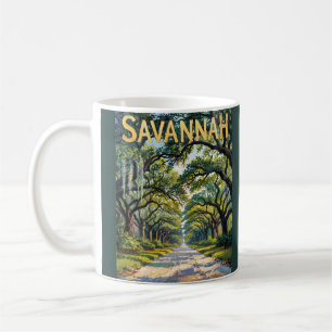 Mug Chênes de l'avenue de Savannah de style Van Gogh v