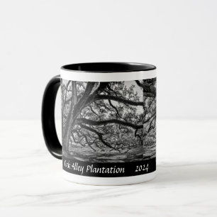 Mug Chênes vivants de la plantation d'Oak Alley en N/B