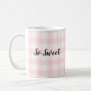 Mug Chèque Motif à café rose doux