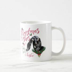 Mug CHÈQUE Noël Voeux Bébé Chèvre Baisers Nubian