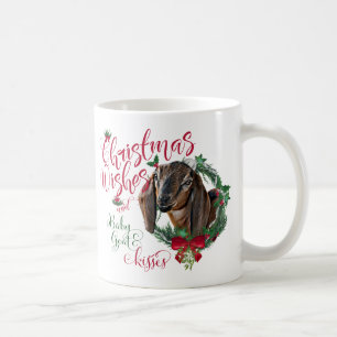 Mug CHÈQUE voeux de Noël Bébé Chèvre Baisers Nubian