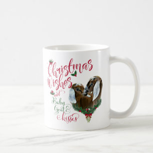 Mug CHÈQUE voeux de Noël Bébé Chèvre Baisers Nubiens