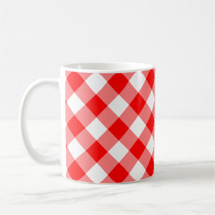 Mug Chèques En vichy diagonales rouge et blanc de gran