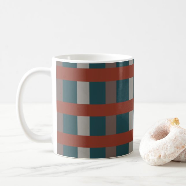 Mug Chèques Plaid colorés (Avec donut)