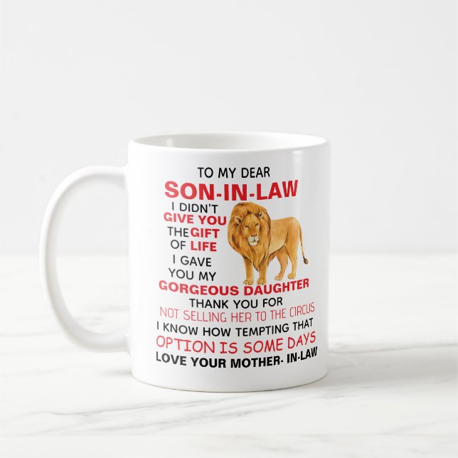 Mug Cher Belle-Fils, Je T'Ai Donné Ma Fille Magnifique (Gauche)