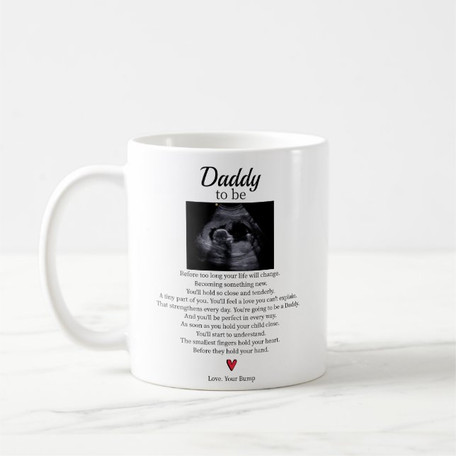 Mug Cher papa d'être du poème de bébé à naître (Gauche)