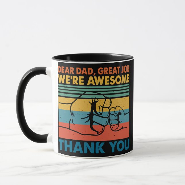 Mug Cher papa Grand Travail Nous sommes géniaux Merci  (Gauche)