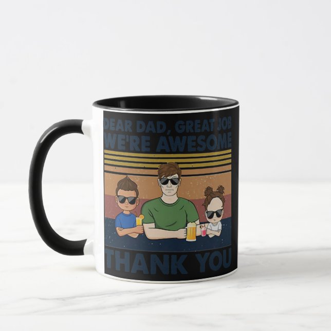 Mug Cher papa Super boulot Nous sommes un Merci génial (Gauche)