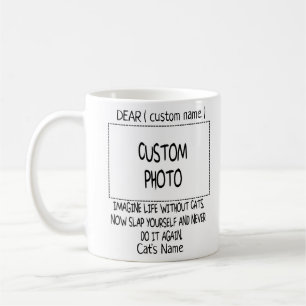Mug Cher père de chat, photo-montage et nom du chat