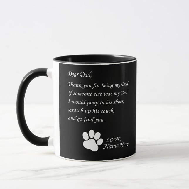 Mug Cher Père, Merci D'Être Mon Père (Gauche)