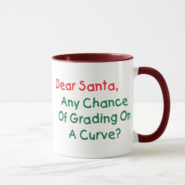 Mug Cher Père Noël, Une Courbe ? Lettre Noël à Père No (Droite)