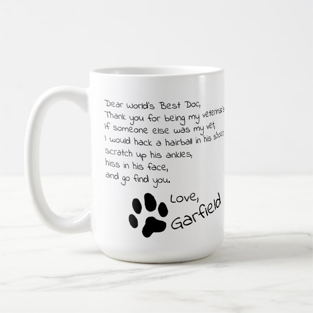 Mug Cher vétérinaire Nom de l'animal de compagnie pers (Gauche)