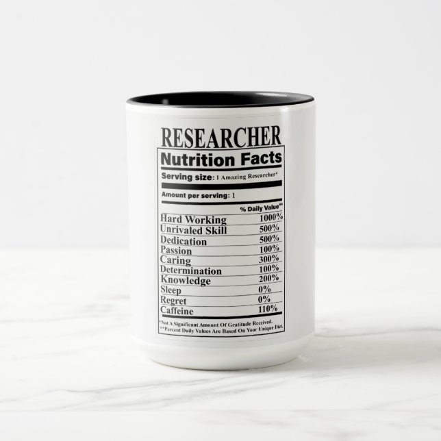 Mug Chercheur Nutrition Facts (Centre)