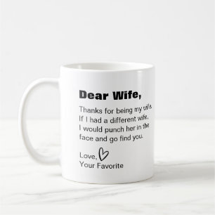 Mug Chère femme, merci d'être ma femme, mon humour d