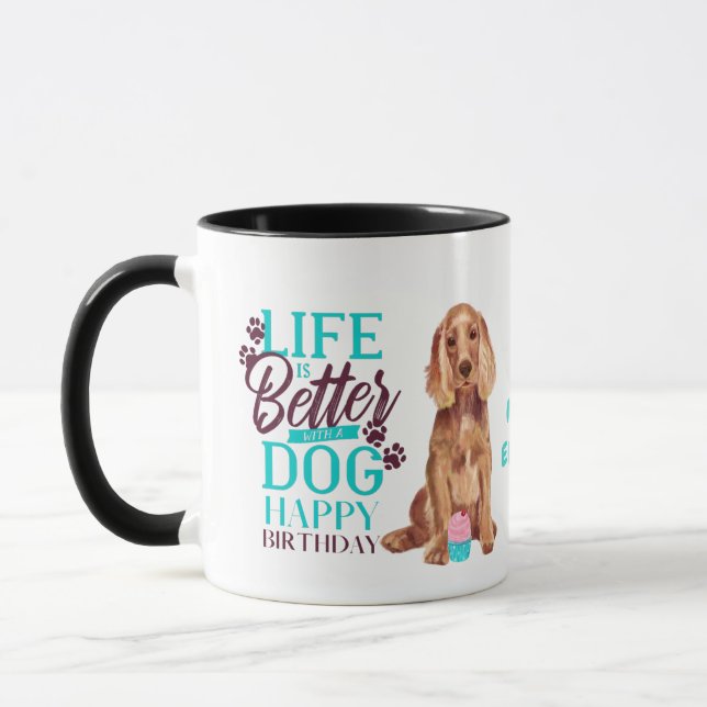 Mug Chérie Cocker Spaniel Chien Aime MOM Anniversaire (Gauche)