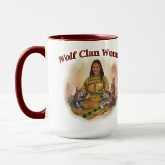 Mug Cherokee Wolf Clan Femme Deux Tone Café