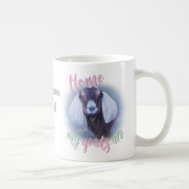 Mug CHÈTES | Maison nubienne où sont mes chèvres (Droite)