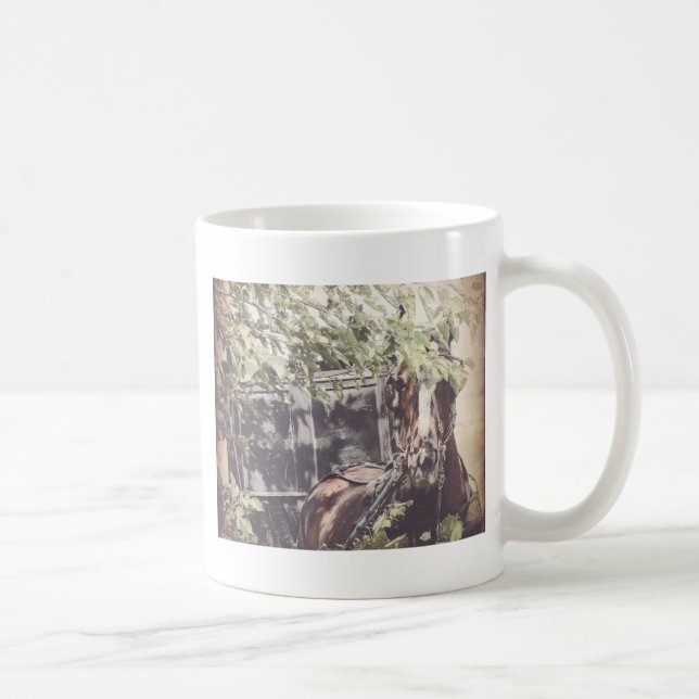 Mug Cheval Amish et Buggy à l'ombre (Droite)