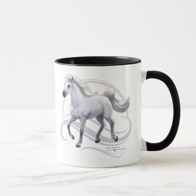 Mug Cheval arabe gris (Droite)