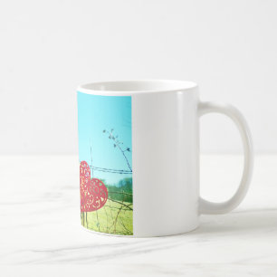 Mug Cheval blond et Coeurs rose et rouge