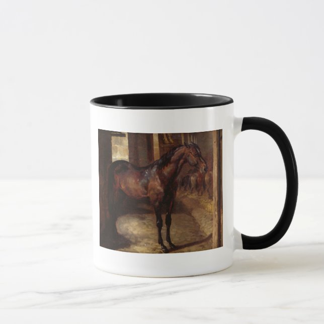 Mug Cheval de baie foncé dans l'écurie (Droite)