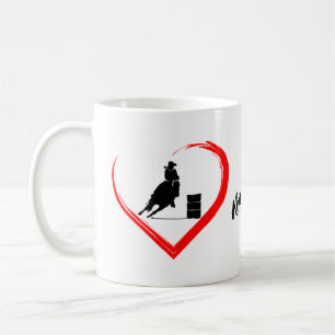 Mug Cheval de course Silhouette personnalisé, Coeur