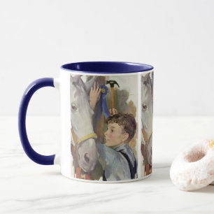Mug Cheval de course vintage, gagnant du ruban bleu av