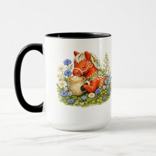 Mug Cheval de Dala floral amateur de café Art Scandi