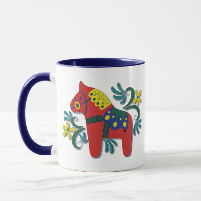 Mug Cheval de Dala suédois coloré (Gauche)
