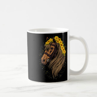 Mug Cheval de tournesol Portrait Cowgirl équestre Hors