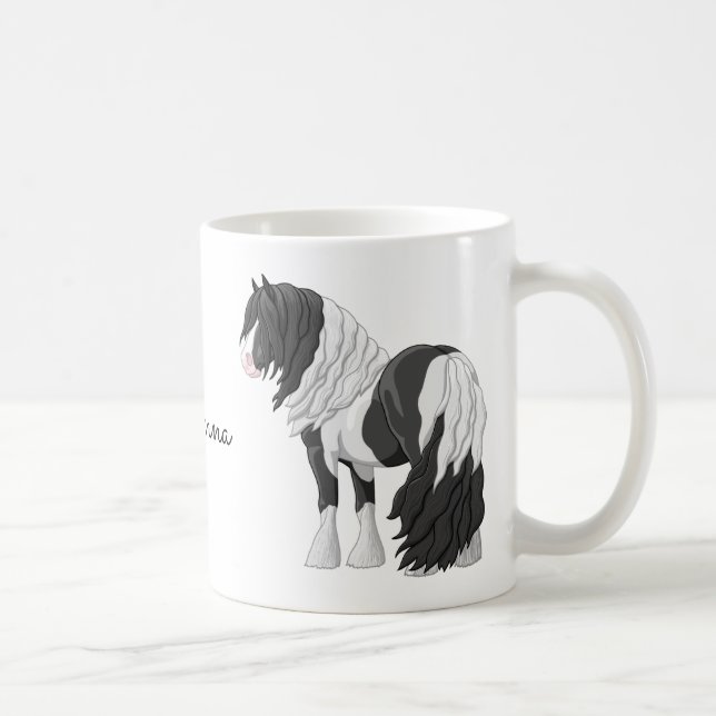 Mug Cheval d'équipage du Pinto noir Piebald Gypsy Vann (Droite)