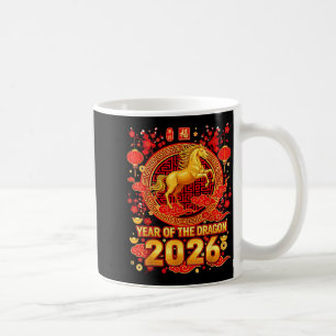 Mug Cheval doré Nouvel An chinois 2026 Dragon Zodiaque