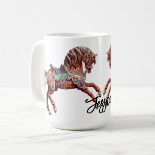 Mug Cheval en bois orné