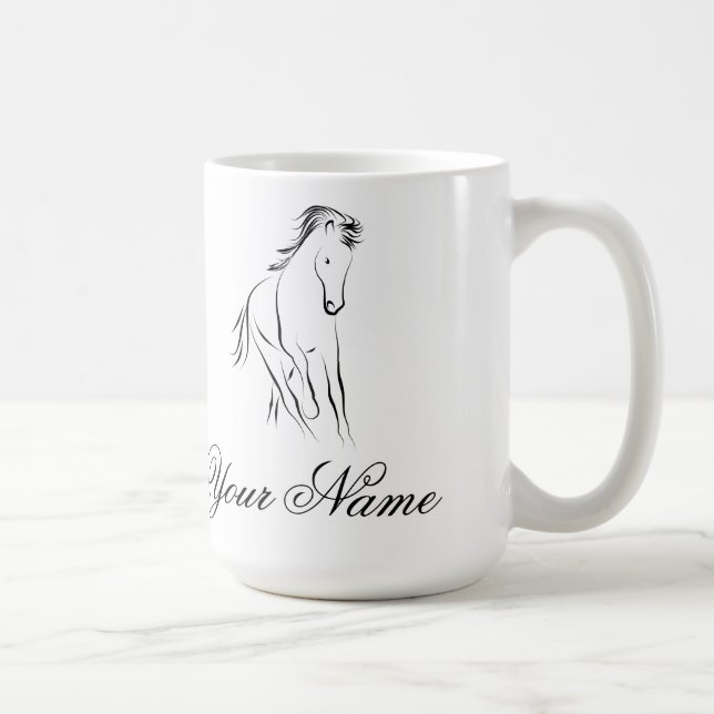 Mug Cheval en couleur noire (Droite)
