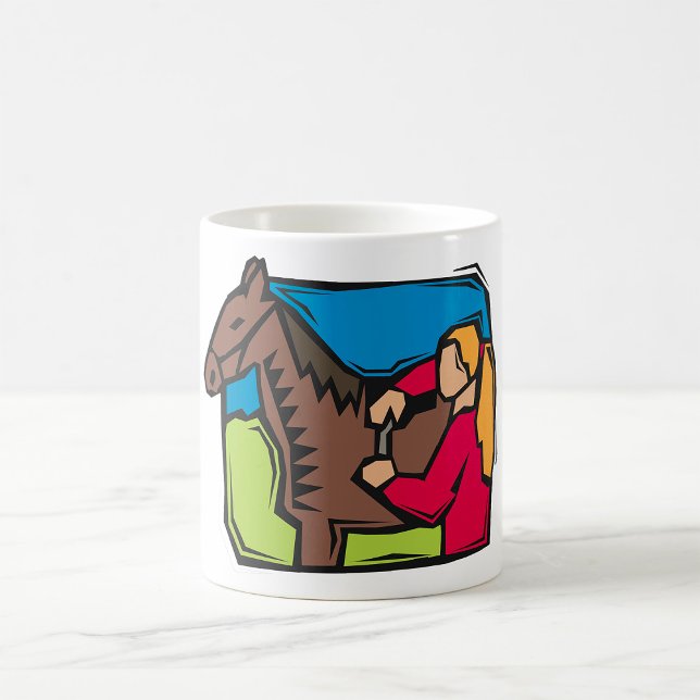 Mug Cheval et fille de ferme (Créateur téléchargé)