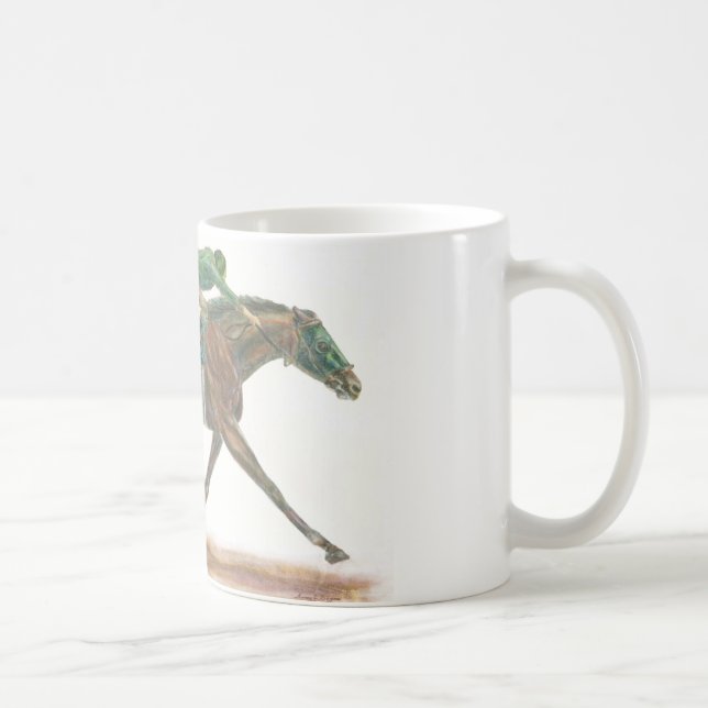 Mug Cheval et jockey de course verts (Droite)