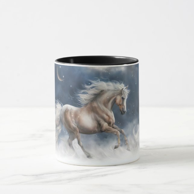 Mug Cheval Imaginaire Nuit Croissant Lune Revêtement V (Centre)