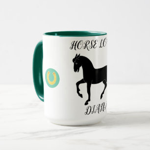 Mug Cheval Lover deux tonneaux avec un nom personnalis