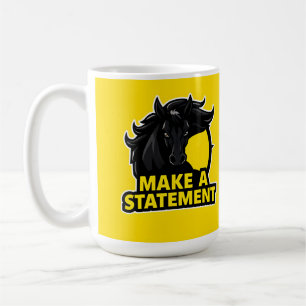 Mug Cheval Noir Audacieux avec Texte Motivationnel