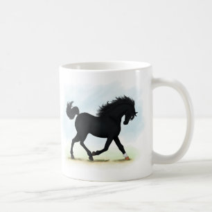 Mug Cheval noir avec étoile et soc (Beauté noire)