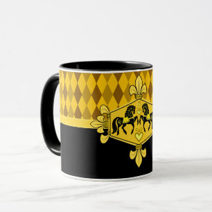 Mug Cheval populaire Friésien noir, Empreinte diamant