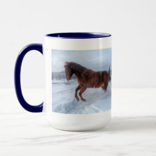 Mug Cheval Sorrel, émerveillé par la neige hivernale