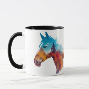 Mug Cheval surréaliste en Forêt d'automne